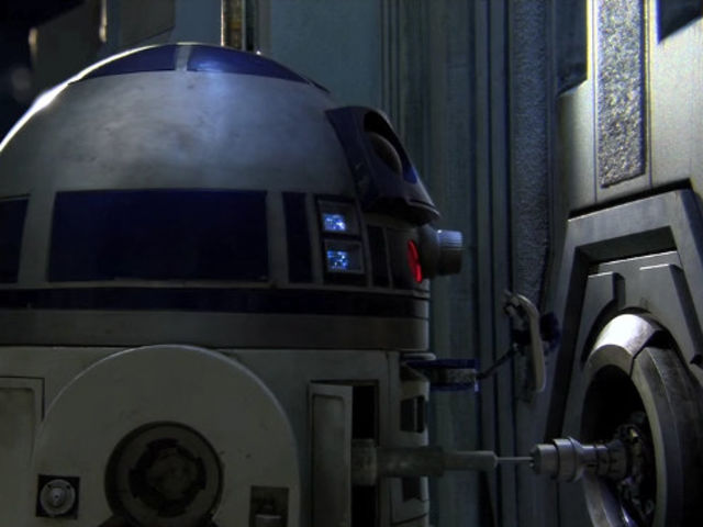 R2-D2 was able to access where Princess Leia was being held just by plugging himself in to the network. The princess's location was immediately shown upon opening of the file. The Empire needed to what?