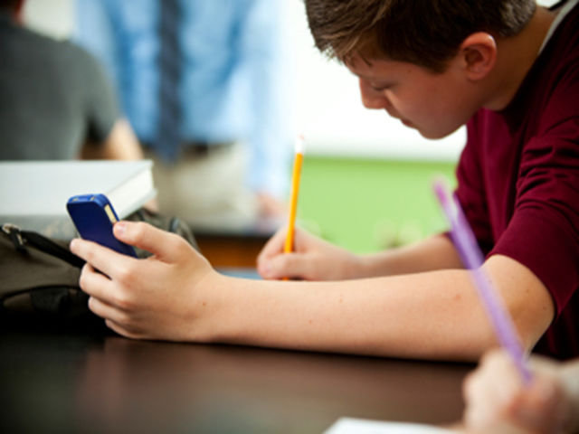 You pull out your phone in class to...