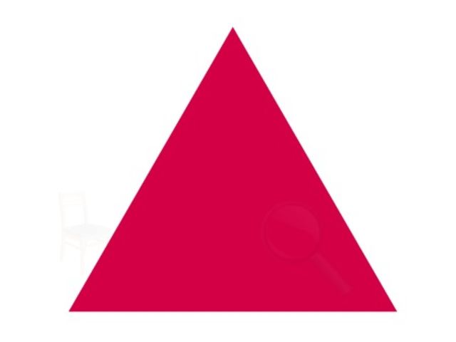 What do you see inside the triangle?