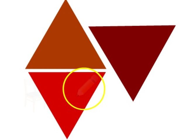 Can you see something in at least one of these triangles?