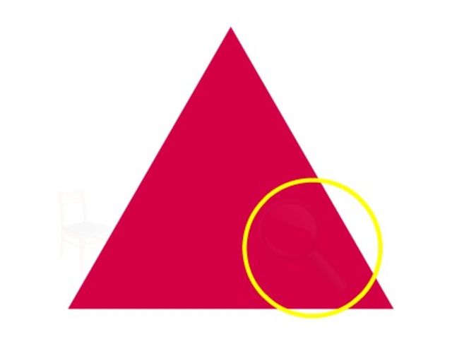 What do you see inside the triangle?