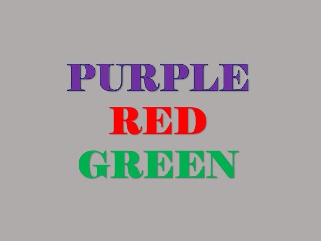 Let's start off easy, choose the colors of the words (not what the words say)