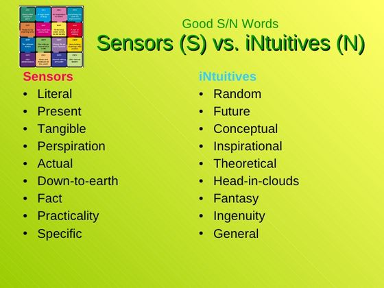 1 Question MBTI S vs. N test