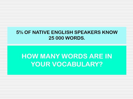 Only 5% Of Native English Speakers Have This Size Vocabulary!