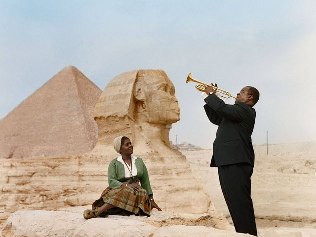 Ο Louis Armstrong παίζει για τη γυναίκα του, Lucille , στο Κάιρο στην Αίγυπτο το 1961