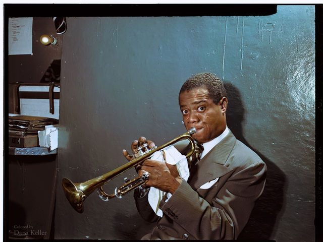 Ο Louis Armstrong εξασκείται το 1946