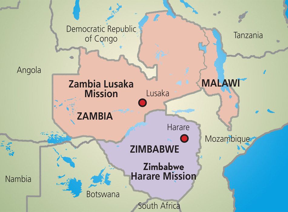 Map Zambia And Zimbabwe