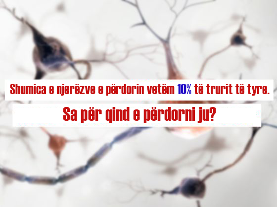 Njerëzit e përdorin vetëm 10% të trurit të tyre. Sa për qind e përdorni ju?