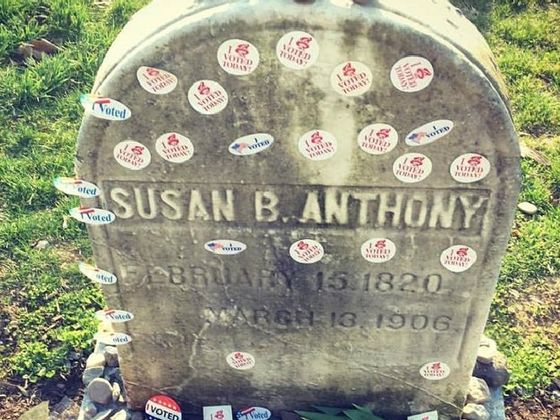 Women Have Been Leaving "I Voted" Stickers On Susan B Anthony's Grave