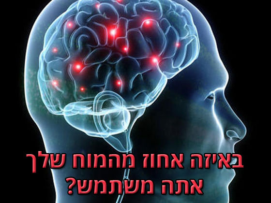 רוב האנשים משתמשים רק ב-10% מהמוח שלהם. באיזה אחוז אתם משתמשים?