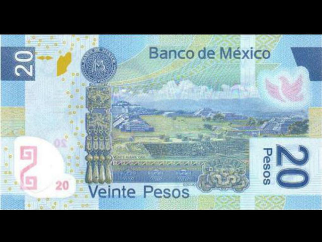 Reverso billete 20 pesos