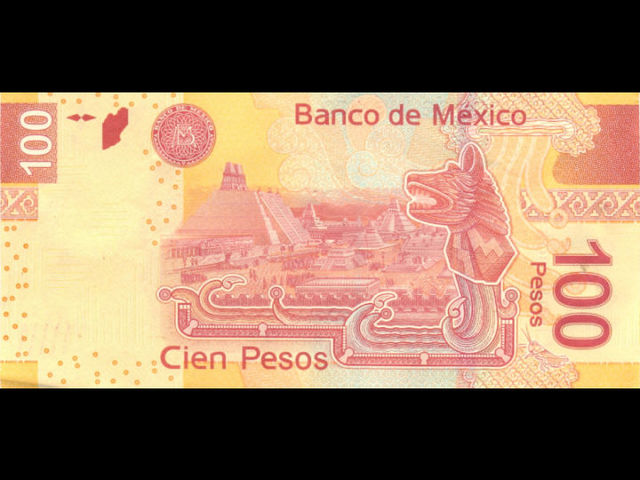 Reverso, billete 100 pesos