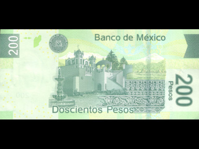 Reverso, billete 200 pesos