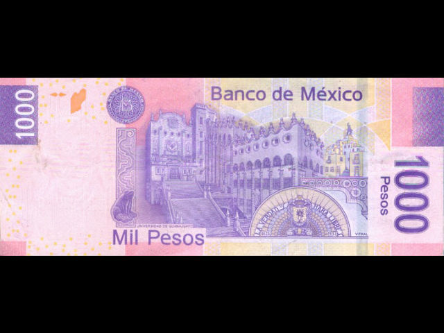 Reverso, billete 1,000 pesos