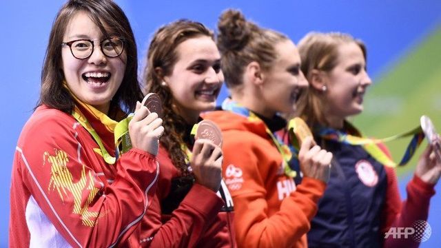 Fu took the Bronze in 100M Backstroke!